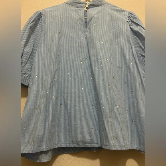 LOFT Crystal Stripe Mock Neck Top - Picture 9 of 11